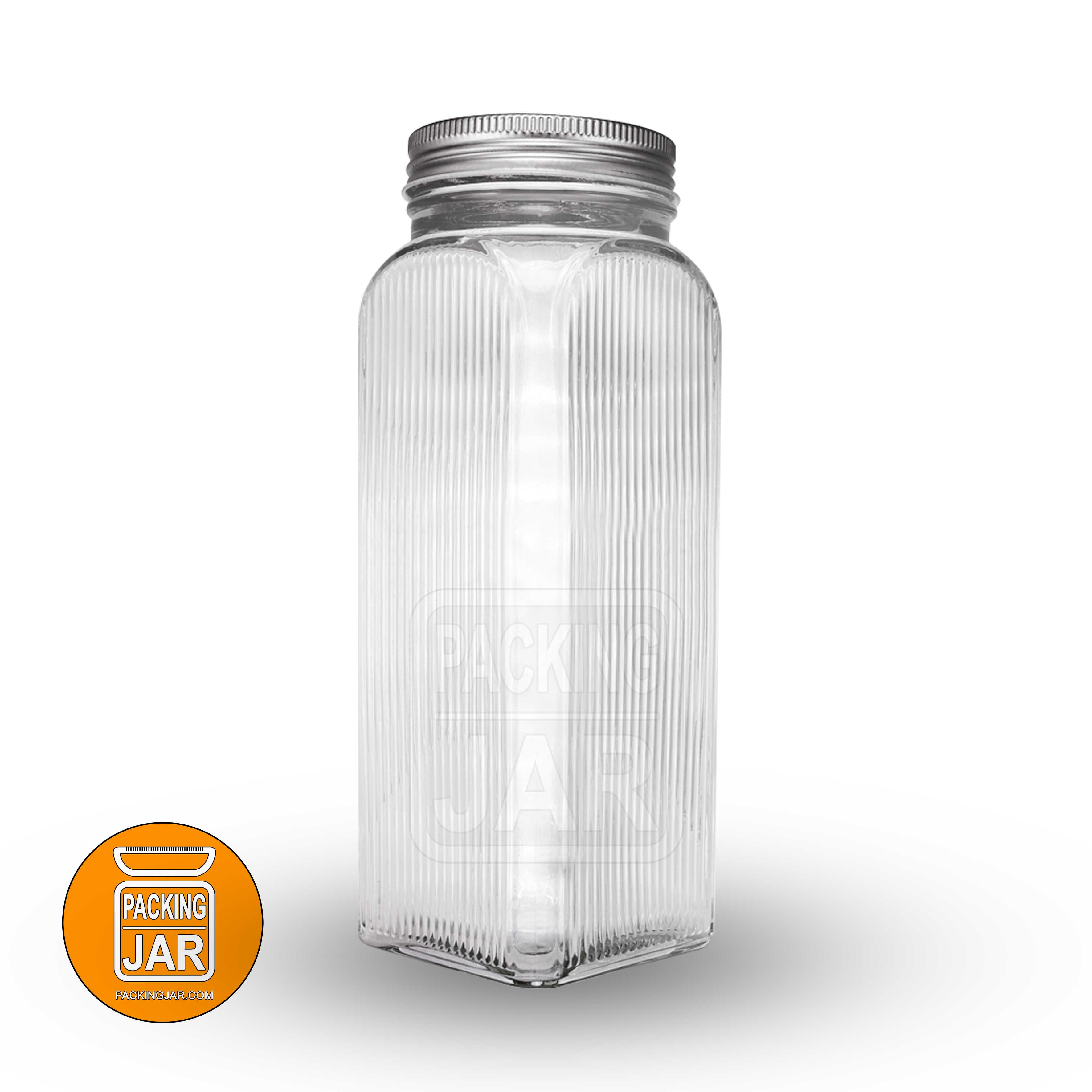 جار شیشه ای چهارگوش لینل کانتینری سایز 1